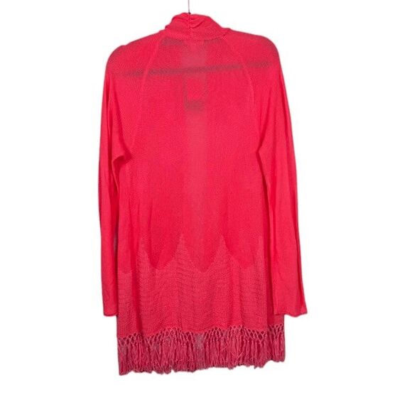 NWT Lilly Pulitzer Tatum Cardigan Sweater Pascha Pink Fringe Hem Size XL - Picture 5 of 11